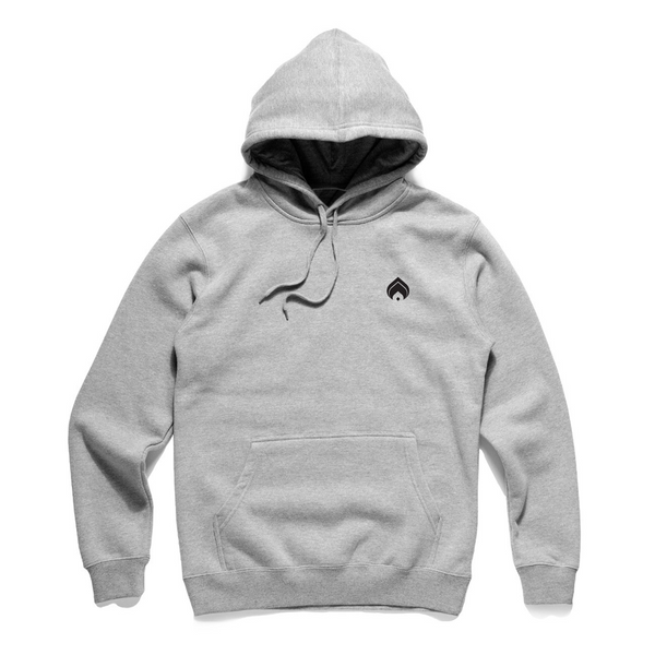 EMBROIDERED LOGO - Grey Marle Heavyweight Hoodie - Size M & XXL Only