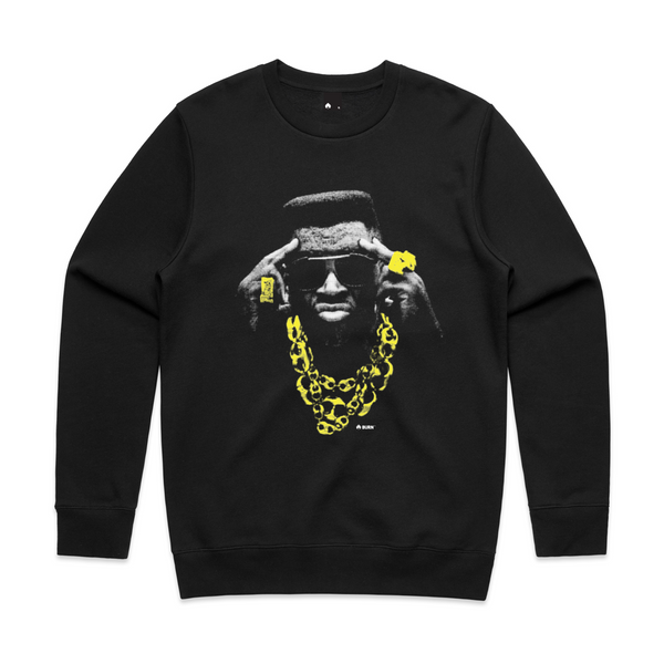 STEP TO ME - OVERSIZED 400GSM HEAVY CREW - Black - Size XL Only